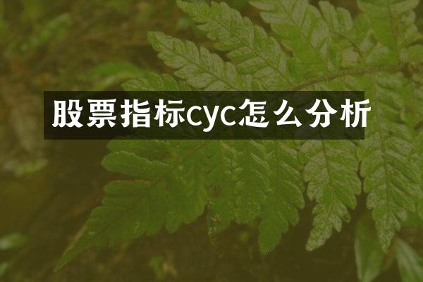 股票指标cyc怎么分析