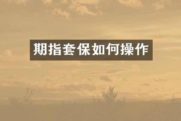 期指套保如何操作