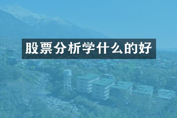 股票分析学什么的好