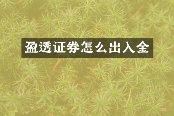 盈透证券怎么出入金