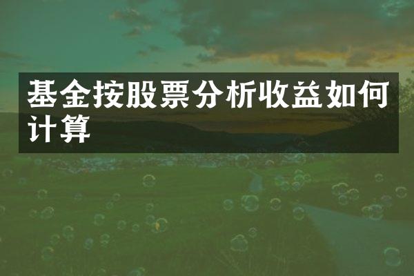基金按股票分析收益如何计算