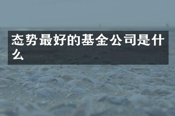 态势最好的基金公司是什么