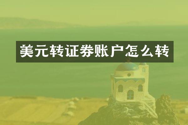 美元转证券账户怎么转