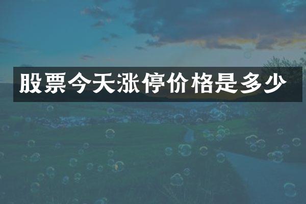 股票今天涨停价格是多少