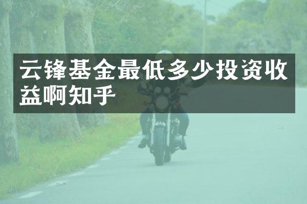 云锋基金最低多少投资收益啊知乎