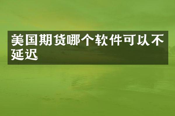 美国期货哪个软件可以不延迟