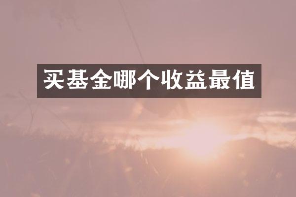 买基金哪个收益最值