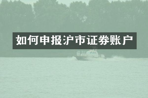 如何申报沪市证券账户