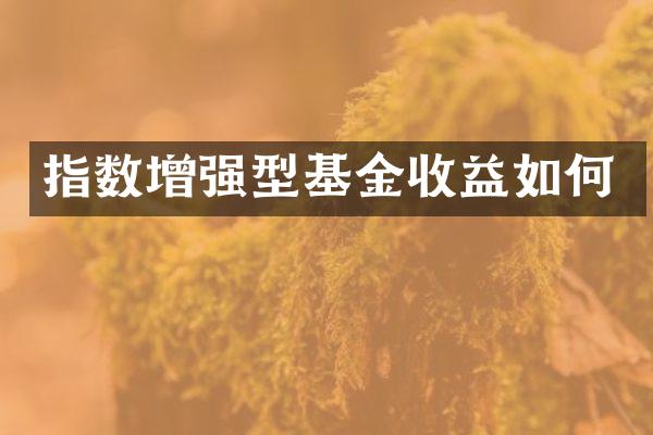 指数增强型基金收益如何