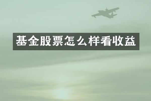 基金股票怎么样看收益