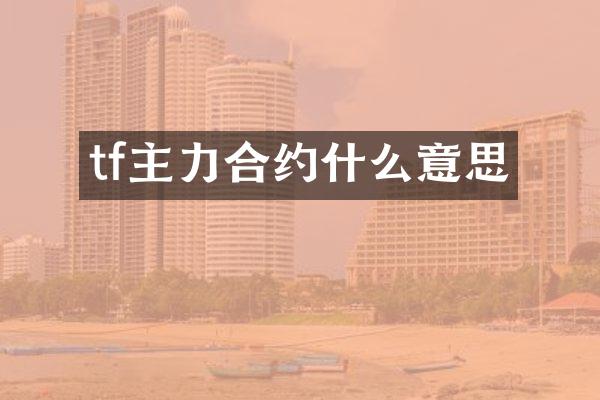 tf主力合约什么意思