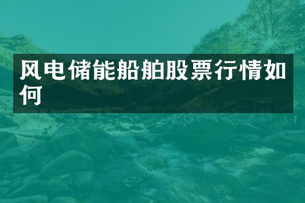 风电储能船舶股票行情如何