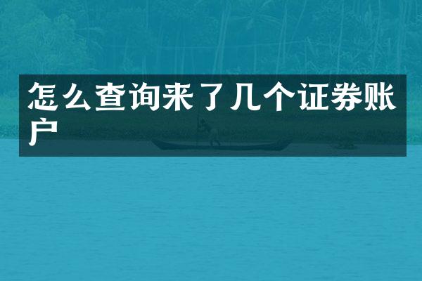 怎么查询来了几个证券账户