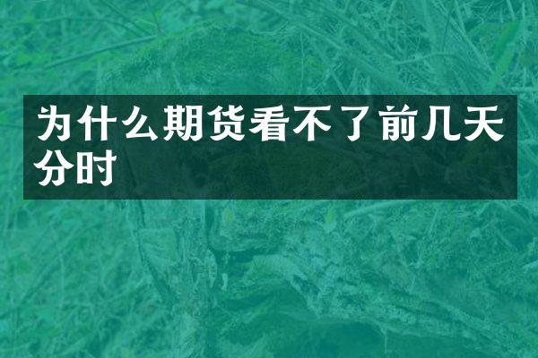 为什么期货看不了前几天分时