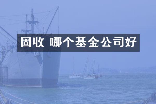 固收 哪个基金公司好