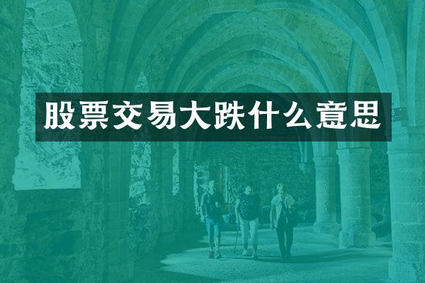 股票交易大跌什么意思