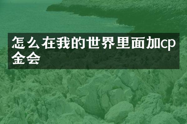 怎么在我的世界里面加cp基金会