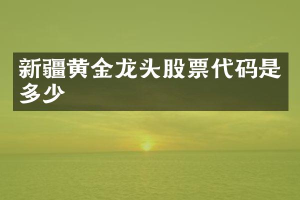 新疆黄金龙头股票代码是多少