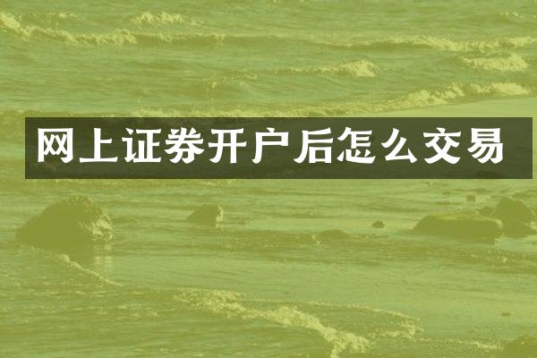 网上证券开户后怎么交易