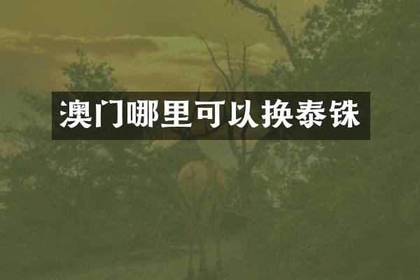 澳门哪里可以换泰铢
