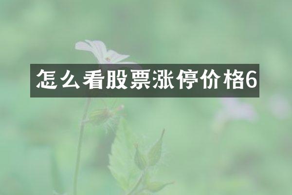 怎么看股票涨停价格6