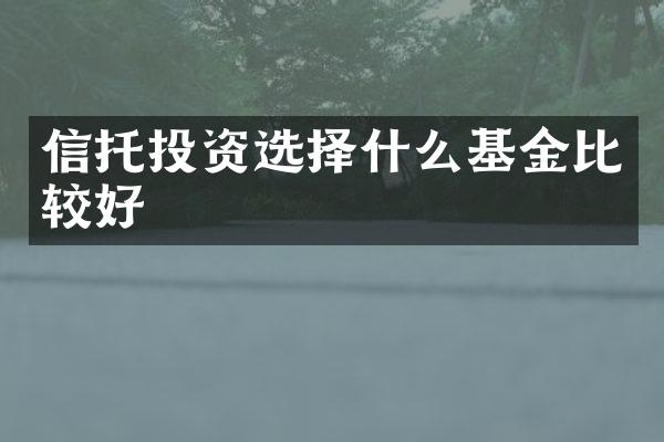 信托投资选择什么基金比较好