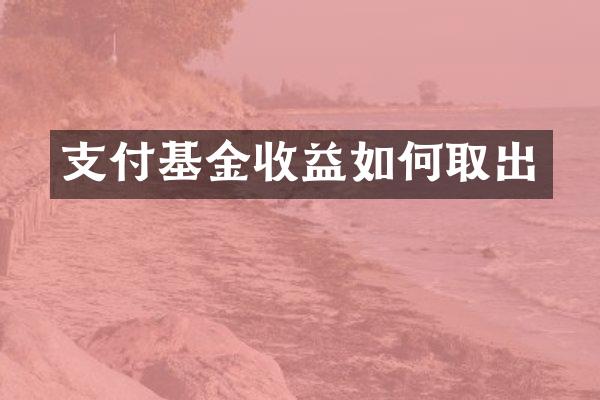 支付基金收益如何取出