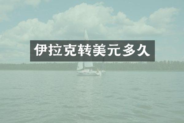 伊拉克转美元多久