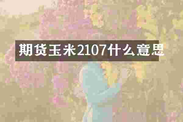 期货玉米2107什么意思