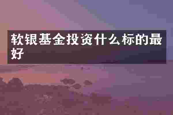 软银基金投资什么标的最好