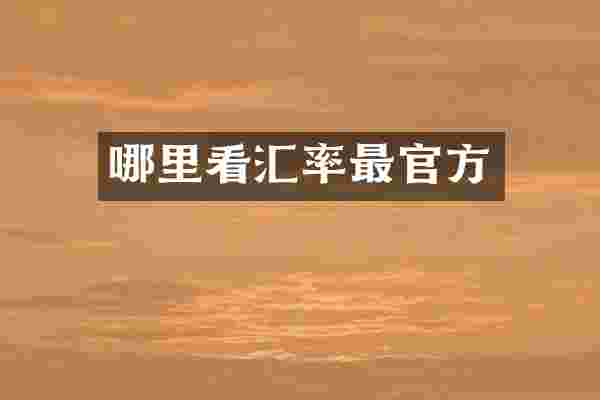 哪里看汇率最官方