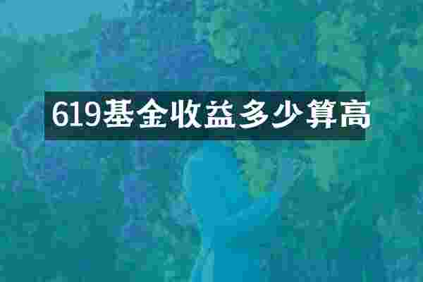 619基金收益多少算高