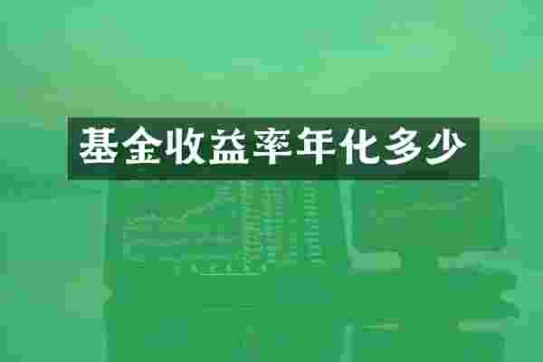 基金收益率年化多少