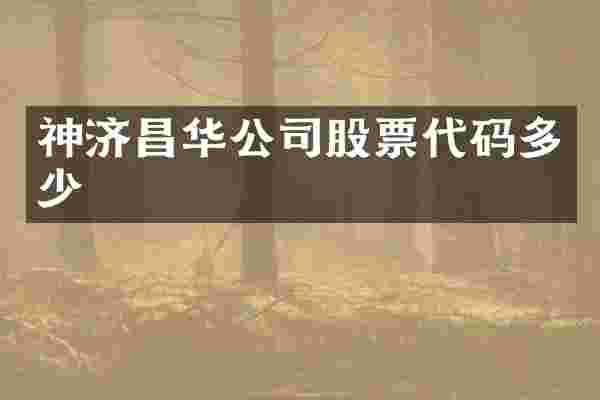 神济昌华公司股票代码多少