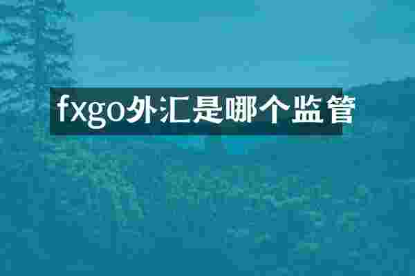 fxgo外汇是哪个监管