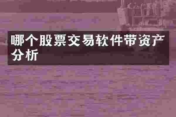 哪个股票交易软件带资产分析