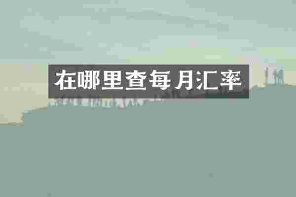 在哪里查每月汇率