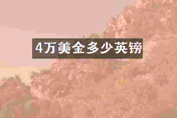 4万美金多少英镑