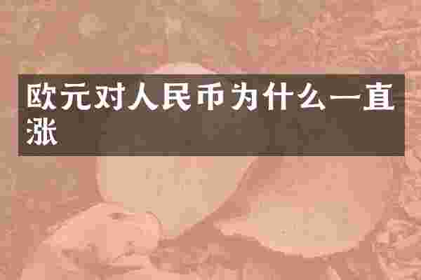 欧元对人民币为什么一直涨