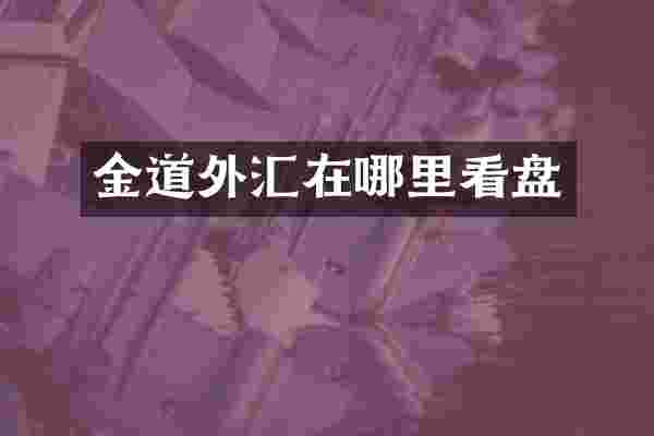 金道外汇在哪里看盘