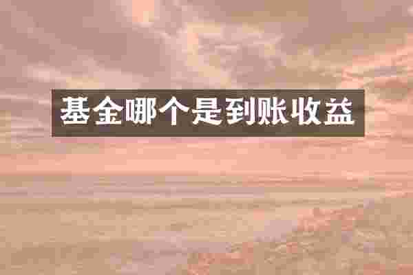 基金哪个是到账收益
