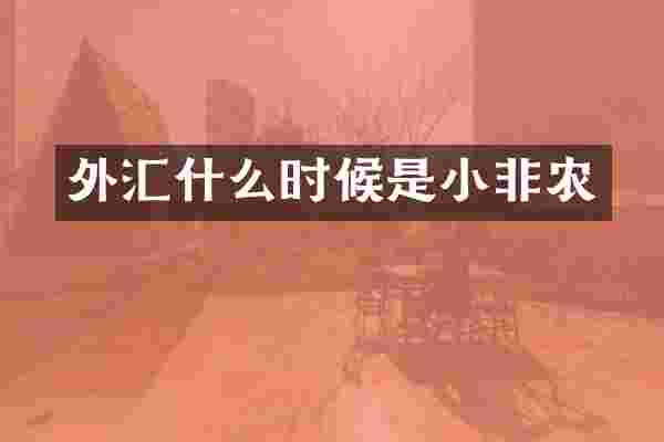 外汇什么时候是小非农