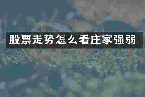 股票走势怎么看庄家强弱