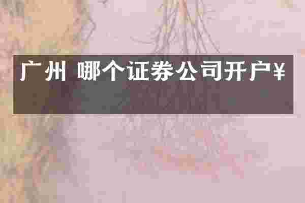 广州 哪个证券公司开户好