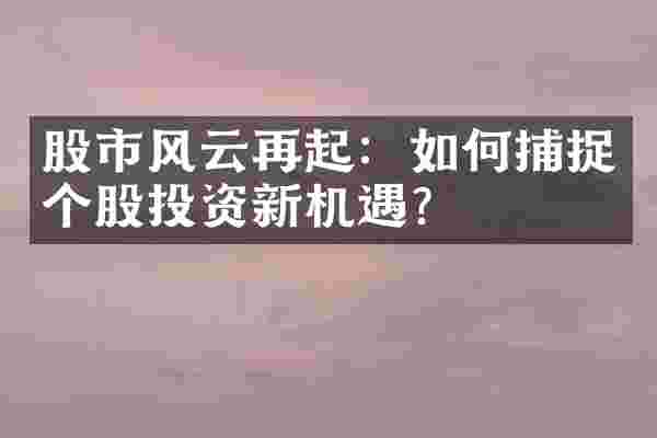 股市风云再起：如何捕捉个股投资新机遇？