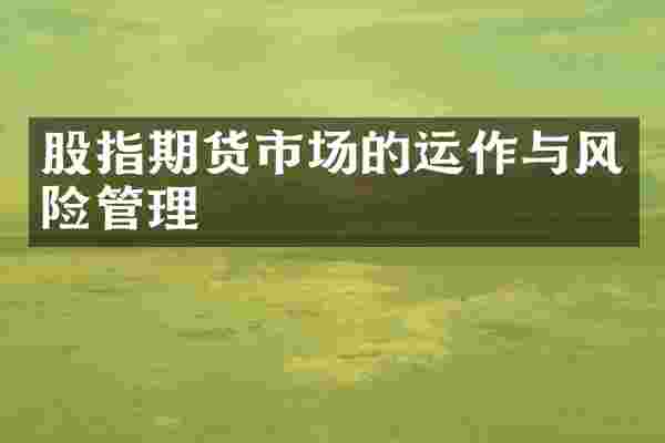 股指期货市场的运作与风险管理