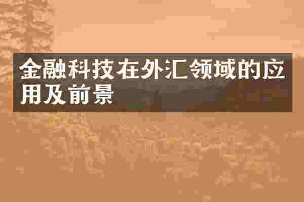 金融科技在外汇领域的应用及前景