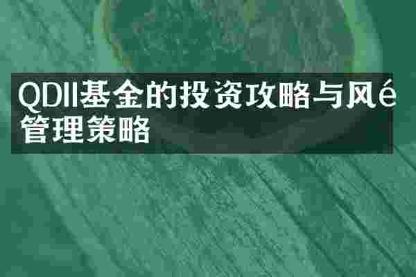 QDII基金的投资攻略与风险管理策略