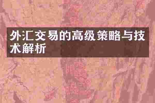 外汇交易的高级策略与技术解析