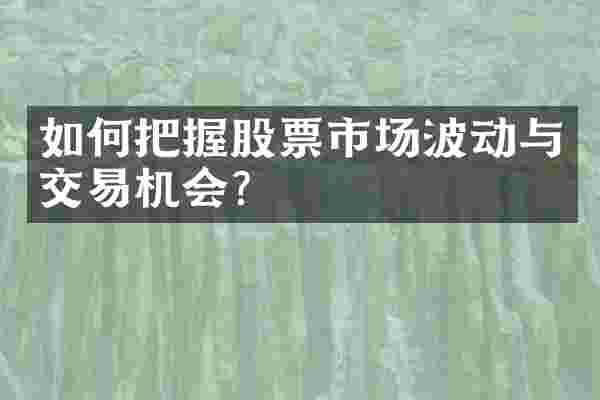 如何把握股票市场波动与交易机会？